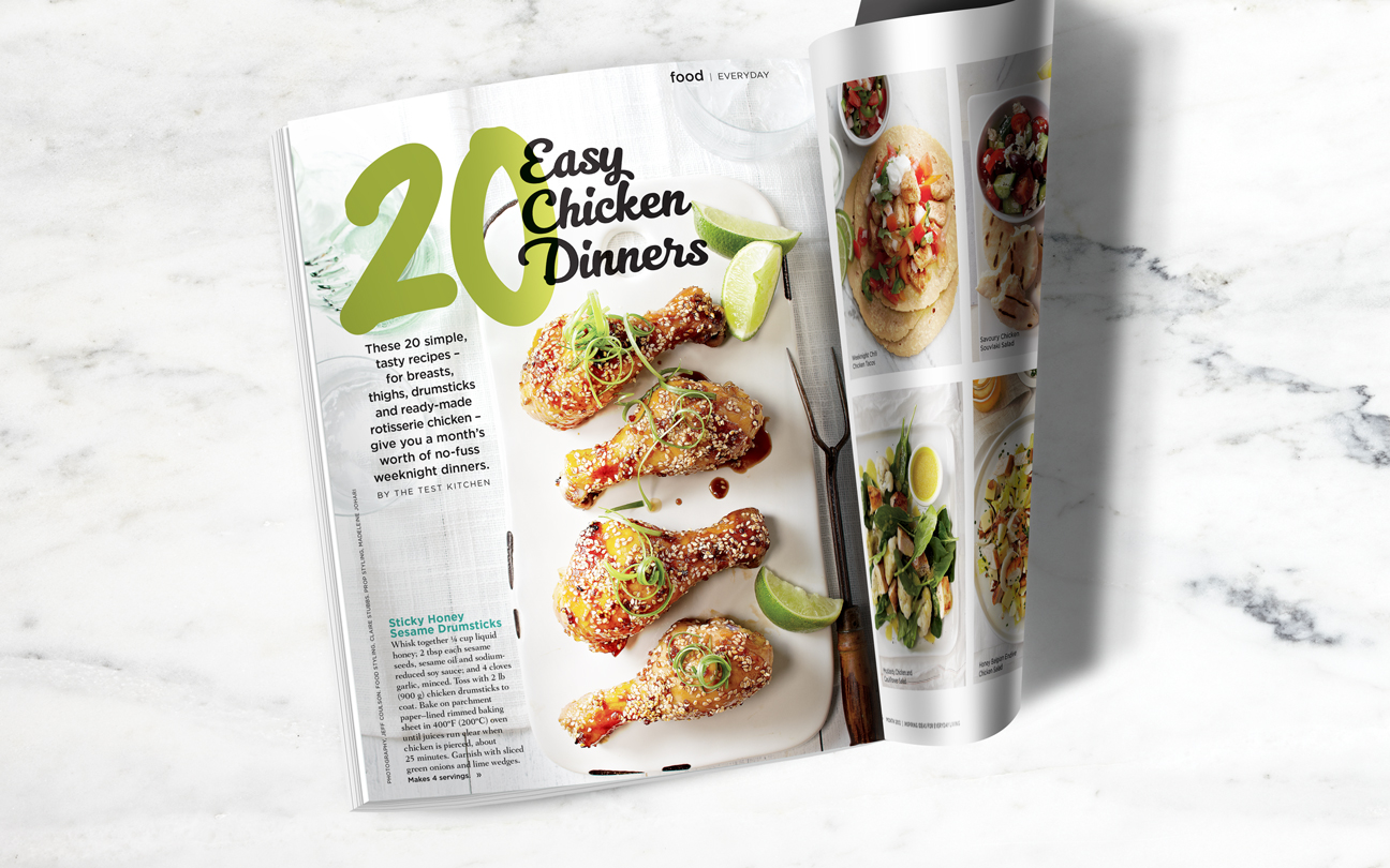 20 Easy Chicken Dinners Feature - Canadian Living magazine