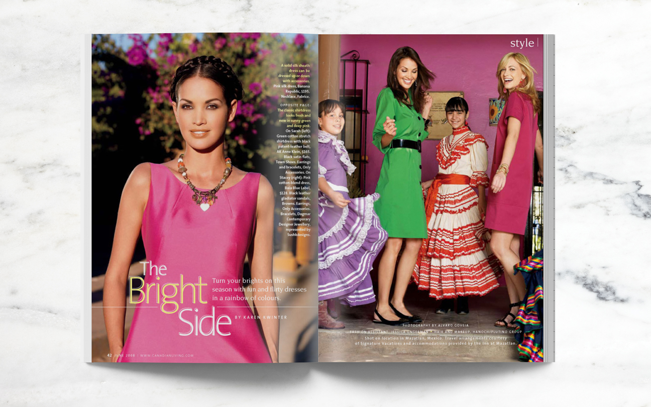 Fashion Feature - shot on location just outside of Mazatlan, Mexico - Canadian Living magazine