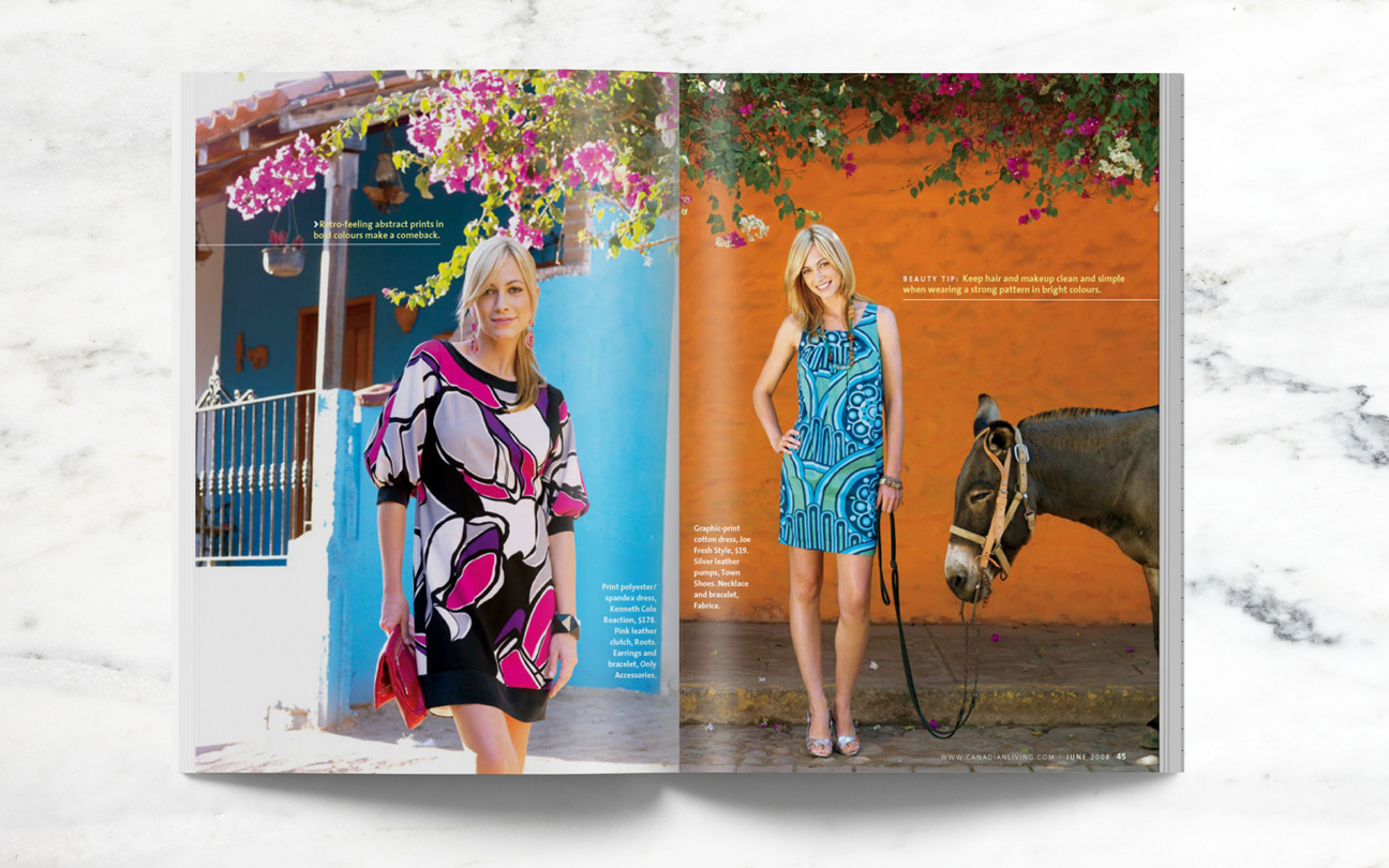 Fashion Feature - shot on location just outside of Mazatlan, Mexico - Canadian Living magazine